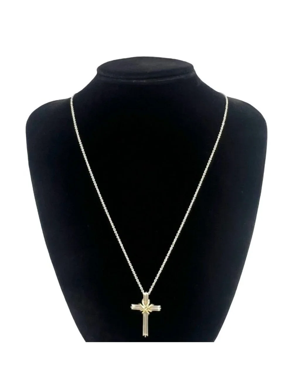 Tiffany & Co Vintage Signature Cross Necklace Silver